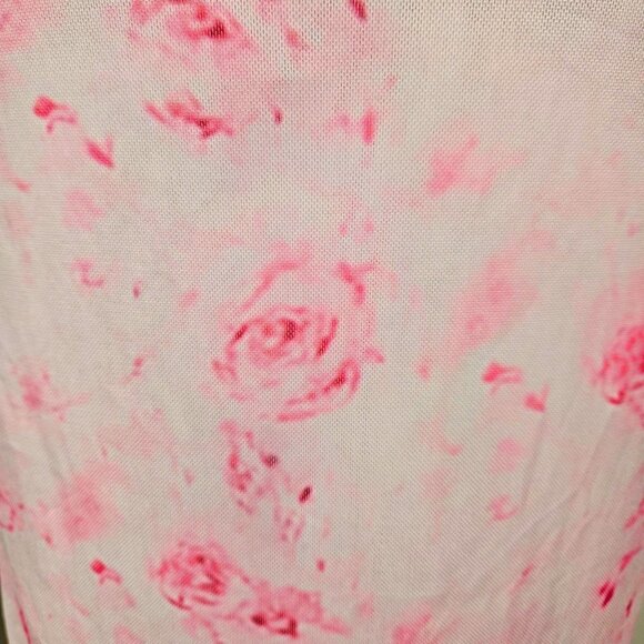 Womens Strapless Floral Milumia Maxi Dress Pink Roses Size S Elegant Wedding - Picture 9 of 11